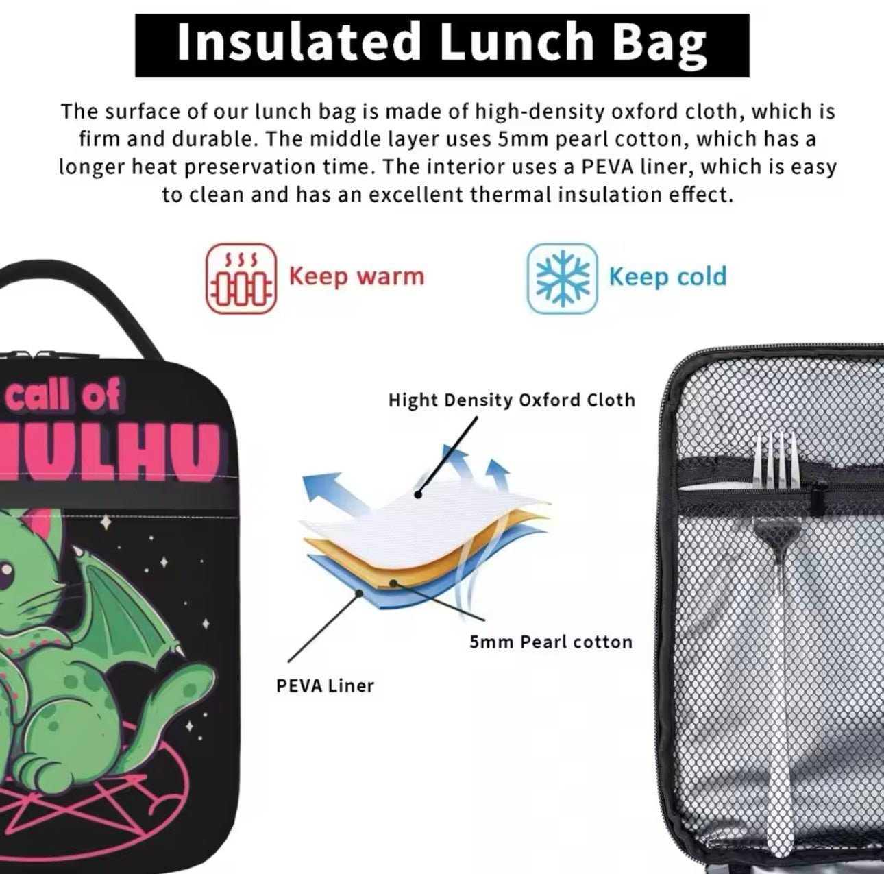 Cat - thulhu Insulated Lunch Bag: Adorably Eldritch and Purr - fectly Practical - MeowMart - MeowMart