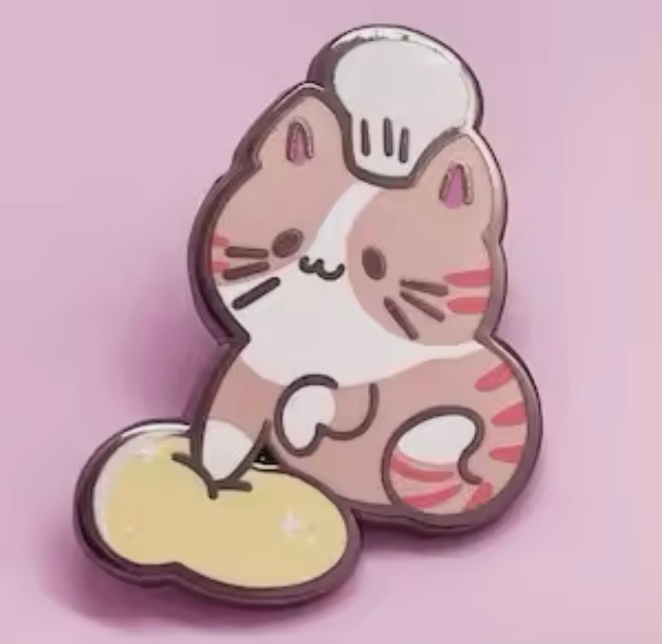 Cute Bread Cat Chef Enamel Pin Animal Lapel Pin - Backpack Clothing Accessories | MeowMart - Jewelry - MeowMart