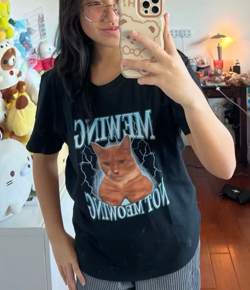 ‘Mewing Not Meowing’ Funny Cat T-Shirt – Purr - fect for Cat Lovers | MeowMart - T-Shirt - MeowMart