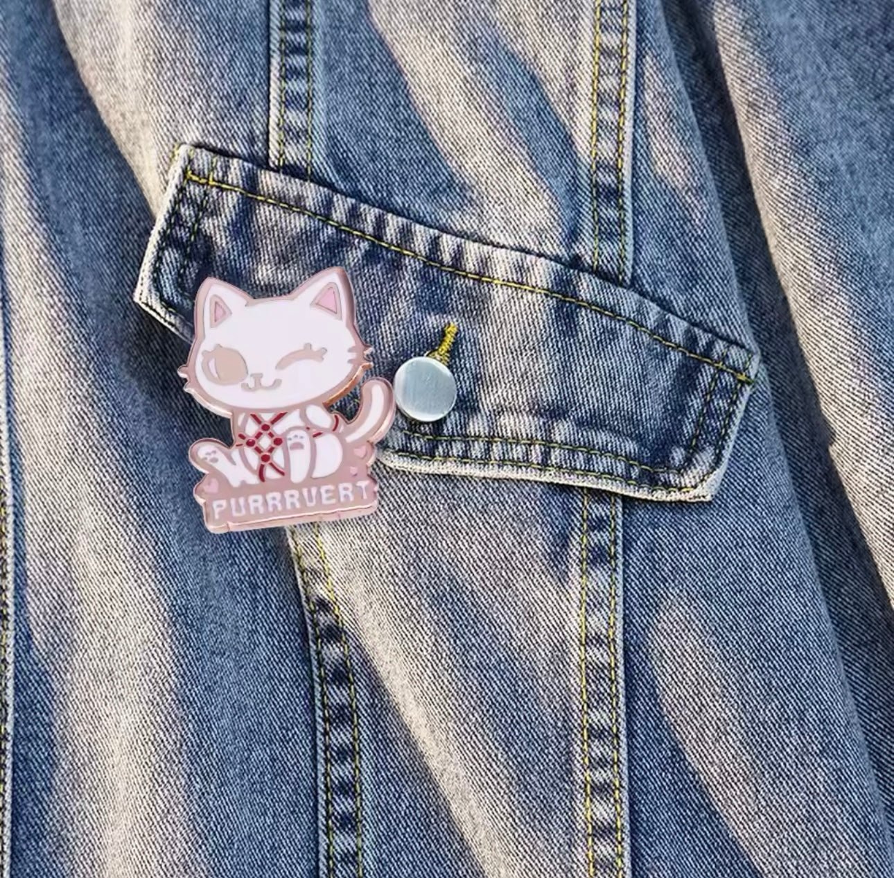 'Purrrvert' Cat Enamel Pin Animal Lapel Pin - Backpack Clothing Accessories | MeowMart - Jewelry - MeowMart