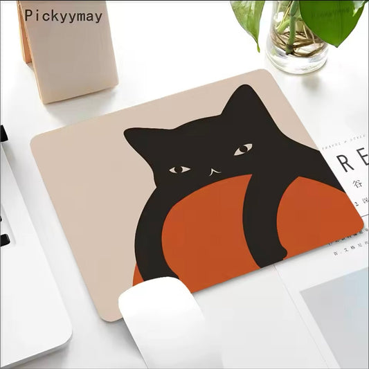 Cute Cartoon Cat On Orange Ball Aesthetic Computer Mouse Pad - Purrfect Gift | MeowMart - Mouse Pad - MeowMart