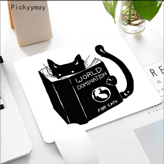 Cute Cartoon Dictator Cat ‘World Domination for Cats’ Aesthetic Computer Mouse Pad - Purrfect Gift | MeowMart - Mouse Pad - MeowMart