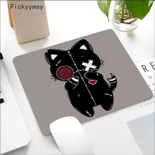 Cute Halloween Cartoon Stiched Button Eye Cat Doll Aesthetic Computer Mouse Pad - Purrfect Gift | MeowMart - Mouse Pad - MeowMart