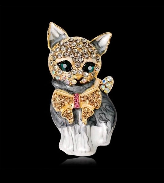 Cute Luxury Cat Enamel Pin Animal Lapel Pin - Backpack Clothing Accessories | MeowMart - Jewelry - MeowMart