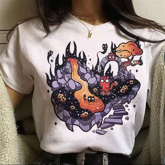 Cute Pastel Goth Halloween Cat Harajuku Demonic Underworld T-Shirt - for Women | MeowMart - T-Shirt - MeowMart