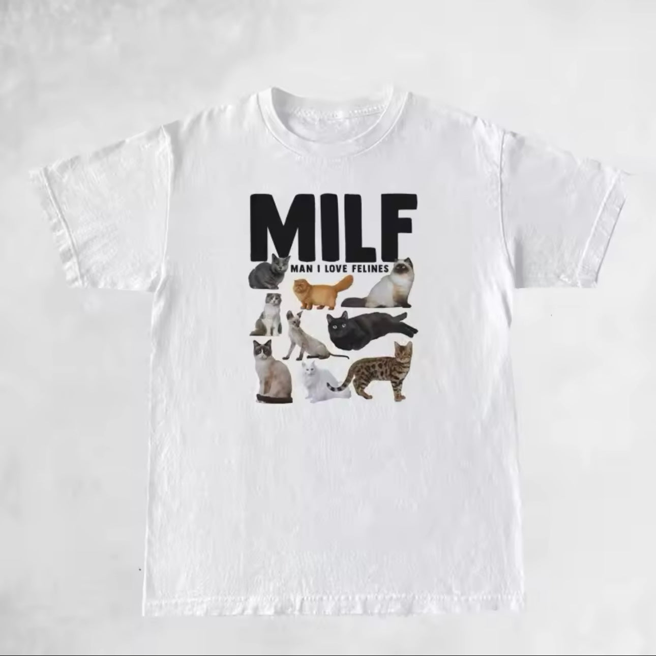 MILF ‘Man I Love Felines’ Funny Cat Meme T-Shirt for Women - T-Shirt - MeowMart